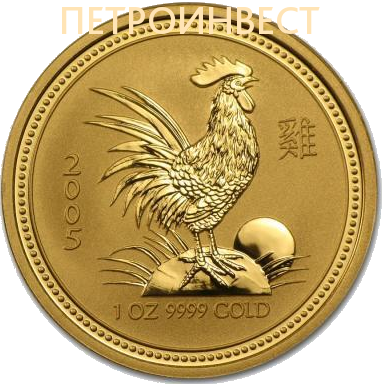 картинка Год Петуха 2005. Лунный календарь (100 Dollars); 1oz от Пестроинвест